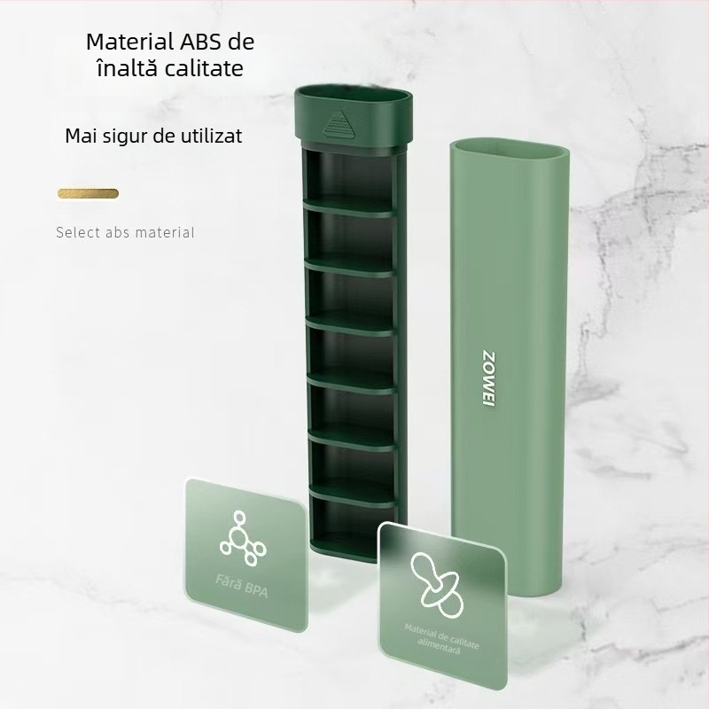 Cutie portabilă pentru pastile, 7 zile, compartimente sigilate și capac, ABS plastic, organizator pentru trei mese pe zi, stil japonez