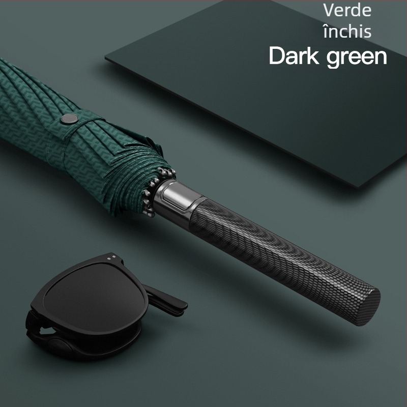 Umbrelă reversibilă pliabilă, țesătură 280T, deschidere/închidere automată, cadru cu 10 brațe din fibră, rază 55–61 cm, protecție UV UPF30+, cupolă dublu groasă, umbrelă de afaceri pentru bărbați