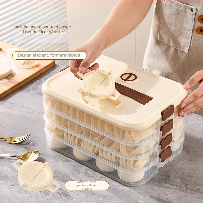 Cutie pentru găluște – plastic alimentar, etanșă, rezistentă la congelare, portabilă (plastic alimentar; etanșă; rezistentă la congelare; portabilă)