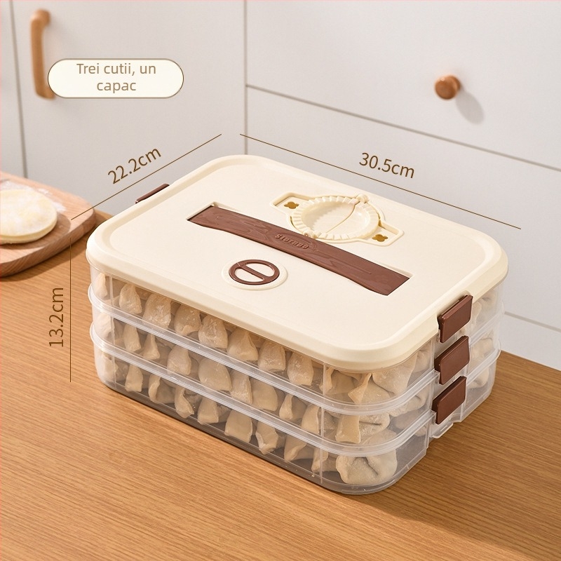 Cutie pentru găluște – plastic alimentar, etanșă, rezistentă la congelare, portabilă (plastic alimentar; etanșă; rezistentă la congelare; portabilă)