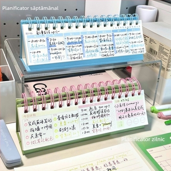 Calendar de birou cu husă PP, legare cu foi libere, Dowling hârtie 40 g, 120 pagini, stil creativ.