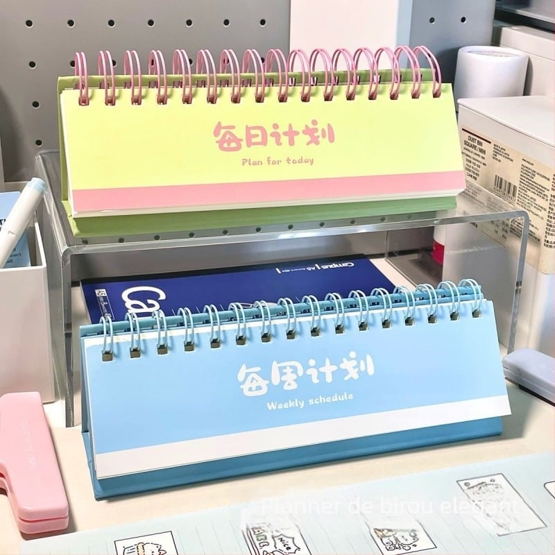 Calendar de birou cu husă PP, legare cu foi libere, Dowling hârtie 40 g, 120 pagini, stil creativ.