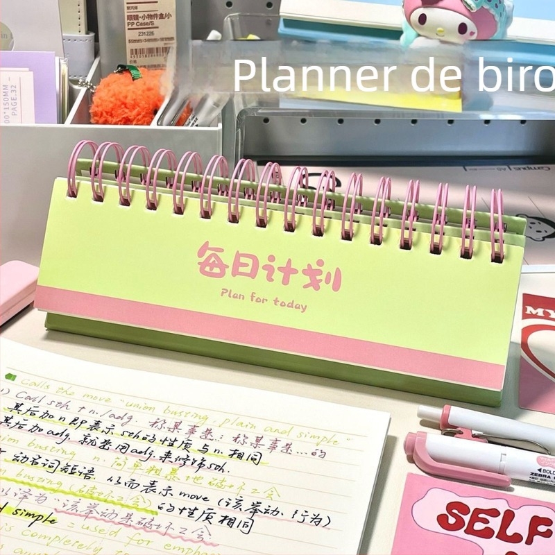 Calendar de birou cu husă PP, legare cu foi libere, Dowling hârtie 40 g, 120 pagini, stil creativ.