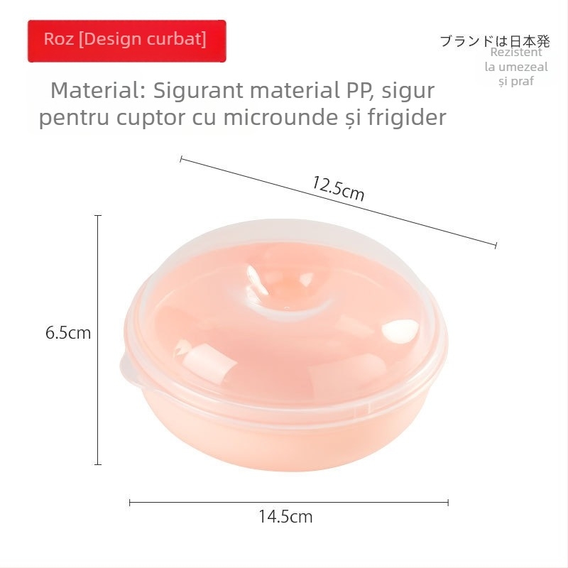 Vant cutie rotundă din plastic pentru fructe și pâine, compatibilă cu microunde, 301–500 ml