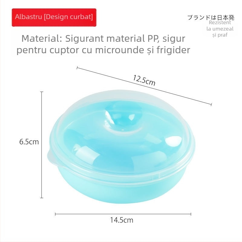 Vant cutie rotundă din plastic pentru fructe și pâine, compatibilă cu microunde, 301–500 ml