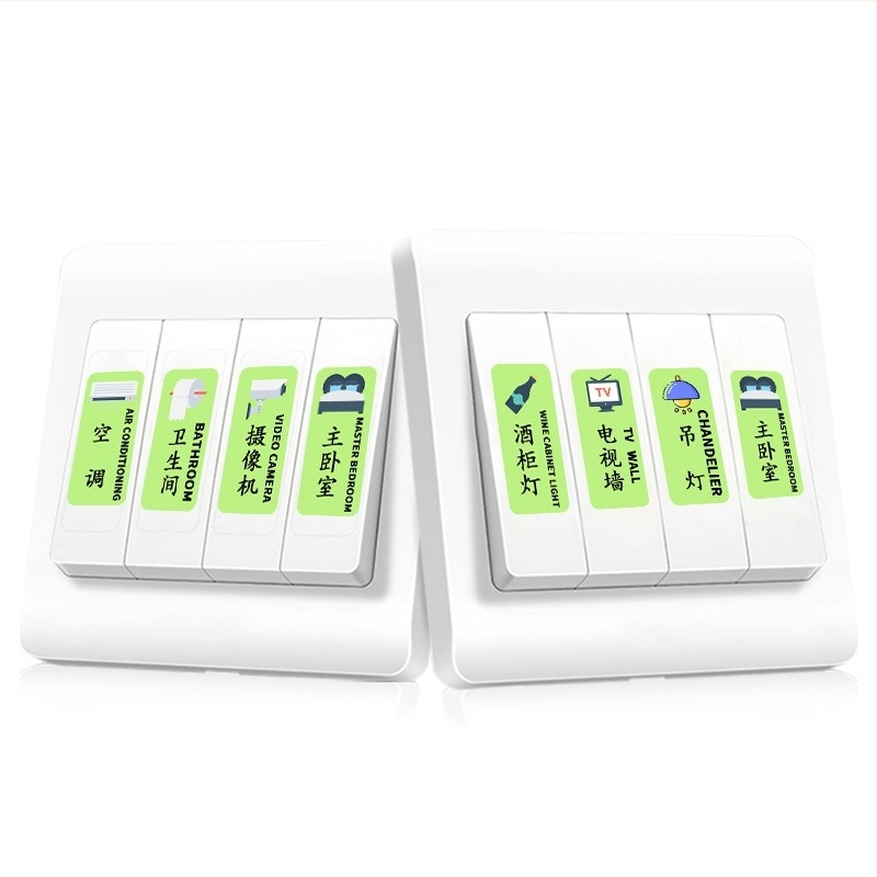 Etichetă fluorescentă din PVC pentru prize și întrerupătoare – indicator luminos, 1 bucată, modelul 29453, potrivită pentru living, dormitor, birou, restaurant, baie, intrare