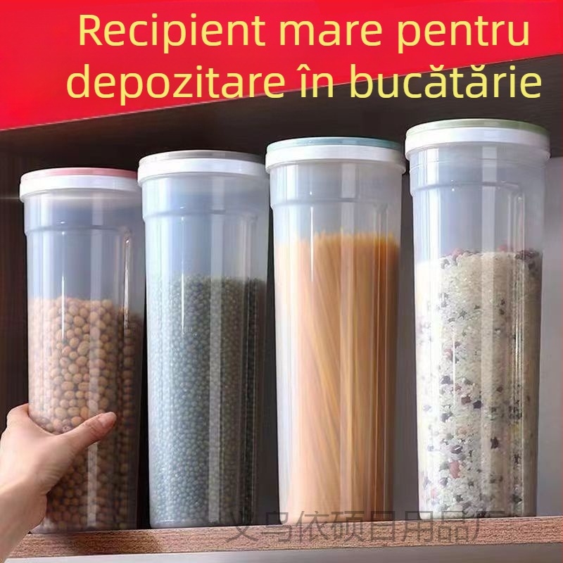 Crisper – recipient plastic pentru bucătărie, capacitate 1–2 L, formă rotundă, stil lux discret