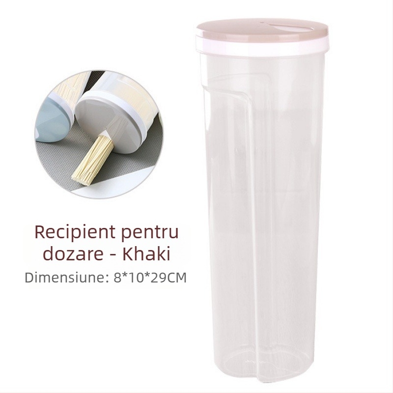 Crisper – recipient plastic pentru bucătărie, capacitate 1–2 L, formă rotundă, stil lux discret