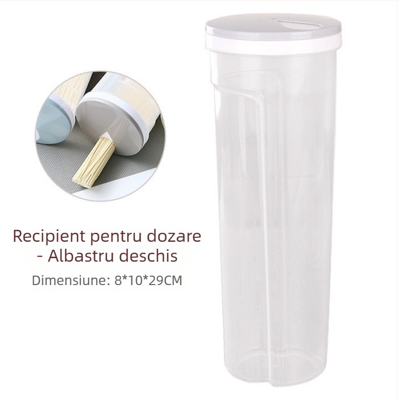 Crisper – recipient plastic pentru bucătărie, capacitate 1–2 L, formă rotundă, stil lux discret
