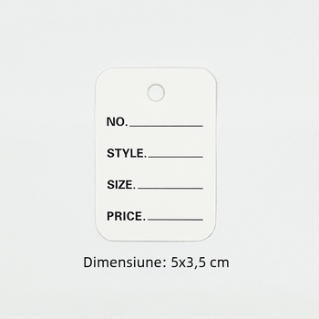 Etichete Prosperity din Kraft pentru haine, cu certificate pentru bijuterii și imprimare offset color