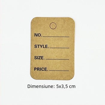 Etichete Prosperity din Kraft pentru haine, cu certificate pentru bijuterii și imprimare offset color