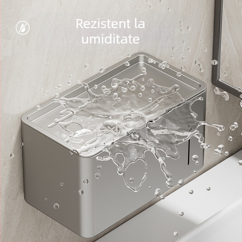 Cutie pentru prosoape de hârtie – oțel carbon, montaj pe perete, pentru role de hârtie, baie, impermeabilă și multifuncțională