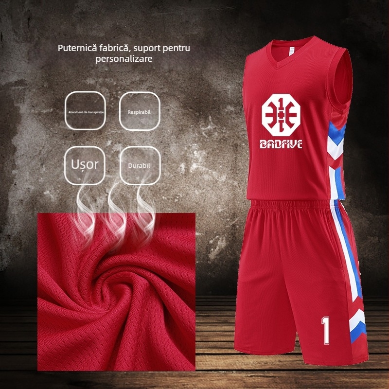 Set baschet pentru tabără de antrenament, unisex adulți, 100% poliester cu căptușeală poliester, potrivit primăvară, vară și toamnă