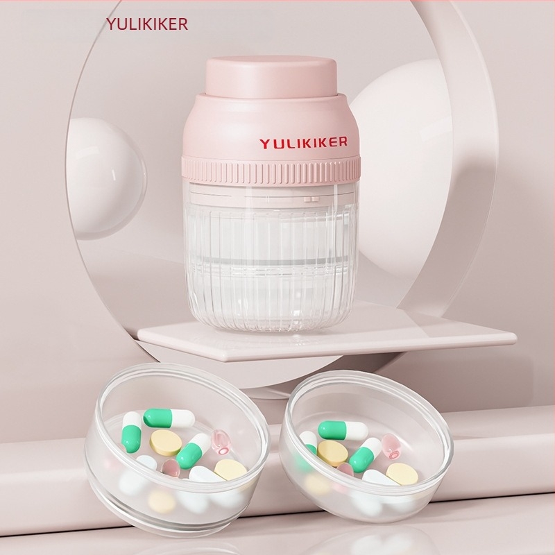 Cutie pentru pastile YULIKIKER M5675 cu divizoare, 1 compartiment, materiale ABS+PS+420 oțel inoxidabil, capac rabatabil