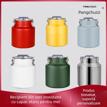 Fat Cook recipient din oțel inoxidabil, rotund, sigilat