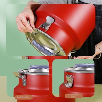 Fat Cook recipient din oțel inoxidabil, rotund, sigilat