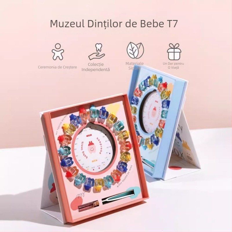 Cutie de amintire pentru dinții de lapte – depozitare pentru dinți temporari și păr de bebeluș, din hârtie