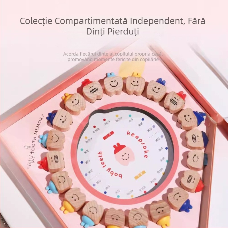 Cutie de amintire pentru dinții de lapte – depozitare pentru dinți temporari și păr de bebeluș, din hârtie