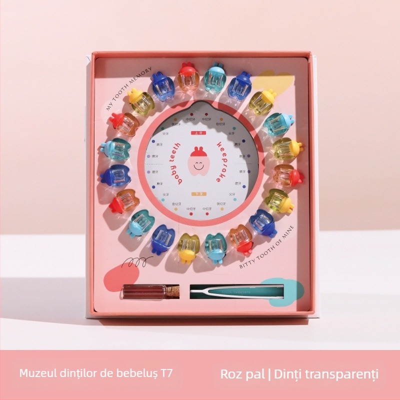 Cutie de amintire pentru dinții de lapte – depozitare pentru dinți temporari și păr de bebeluș, din hârtie