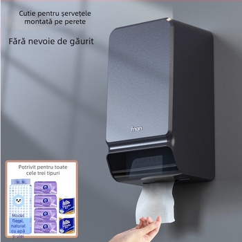 Cutie pentru șervețele montată pe perete, fără găuri, din plastic, model fq3008, pachet 16, multifuncțional, stil modern minimalist
