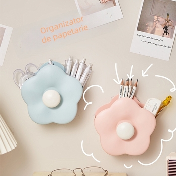 Cutie de depozitare pentru articole de papetărie cu compartimente – plastic PP, capacitate 2 L, modelul 8792, stil modern minimalist, organizator de birou