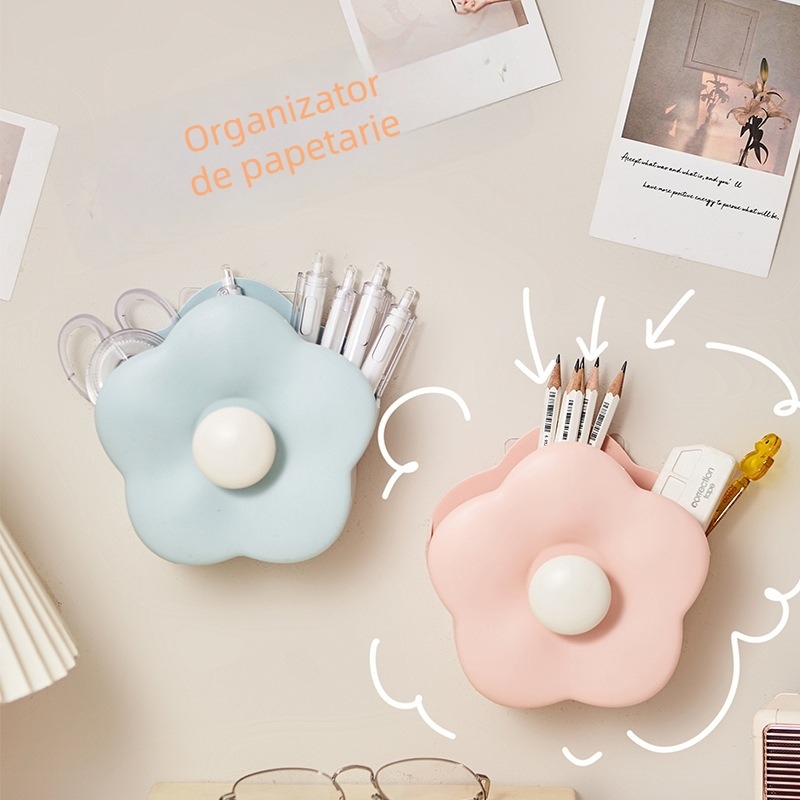 Cutie de depozitare pentru articole de papetărie cu compartimente – plastic PP, capacitate 2 L, modelul 8792, stil modern minimalist, organizator de birou