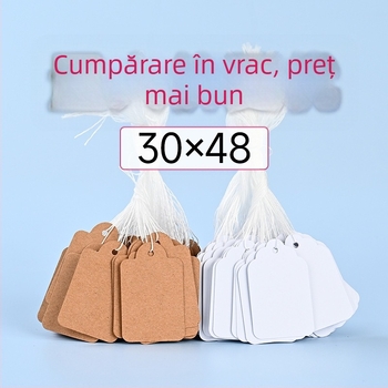 Etichete cadou din piele de vită, cu șnur, etichete din hârtie goale pentru mesaje scrise de mână