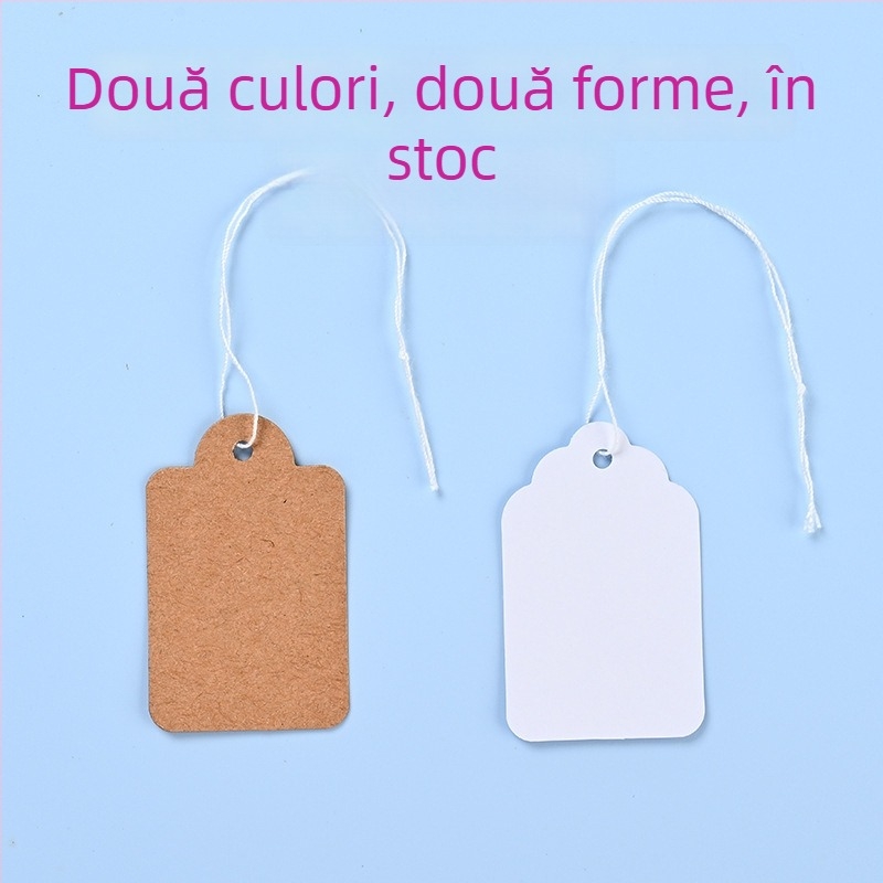 Etichete cadou din piele de vită, cu șnur, etichete din hârtie goale pentru mesaje scrise de mână