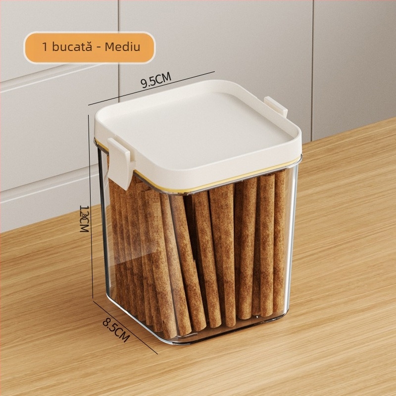 Seal PET container pentru depozitare a alimentelor cu capac transparent, formă pătrată, 800–1000 ml, pentru cereale și gustări