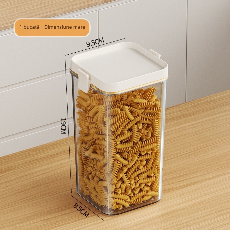 Seal PET container pentru depozitare a alimentelor cu capac transparent, formă pătrată, 800–1000 ml, pentru cereale și gustări