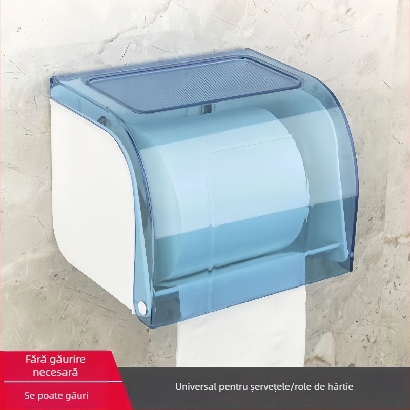 Cutie de hârtie igienică montată pe perete din plastic, model 0572, Zhengbao — rezistentă la apă și multifuncțională