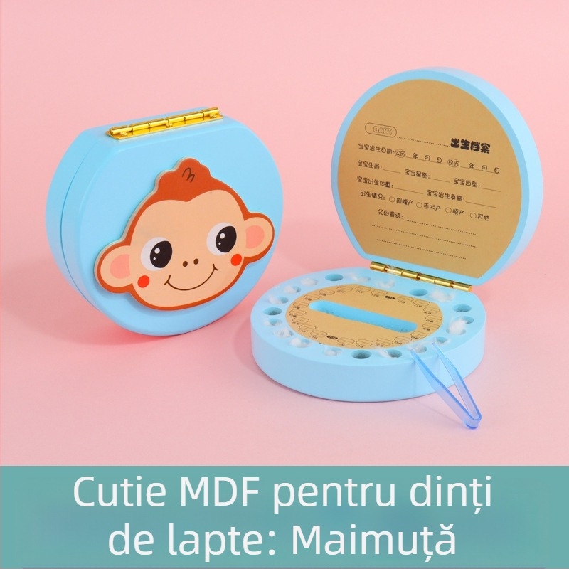 Cutie pentru dinții de lapte pentru copii — cutie din lemn pentru depozitarea primilor dinți