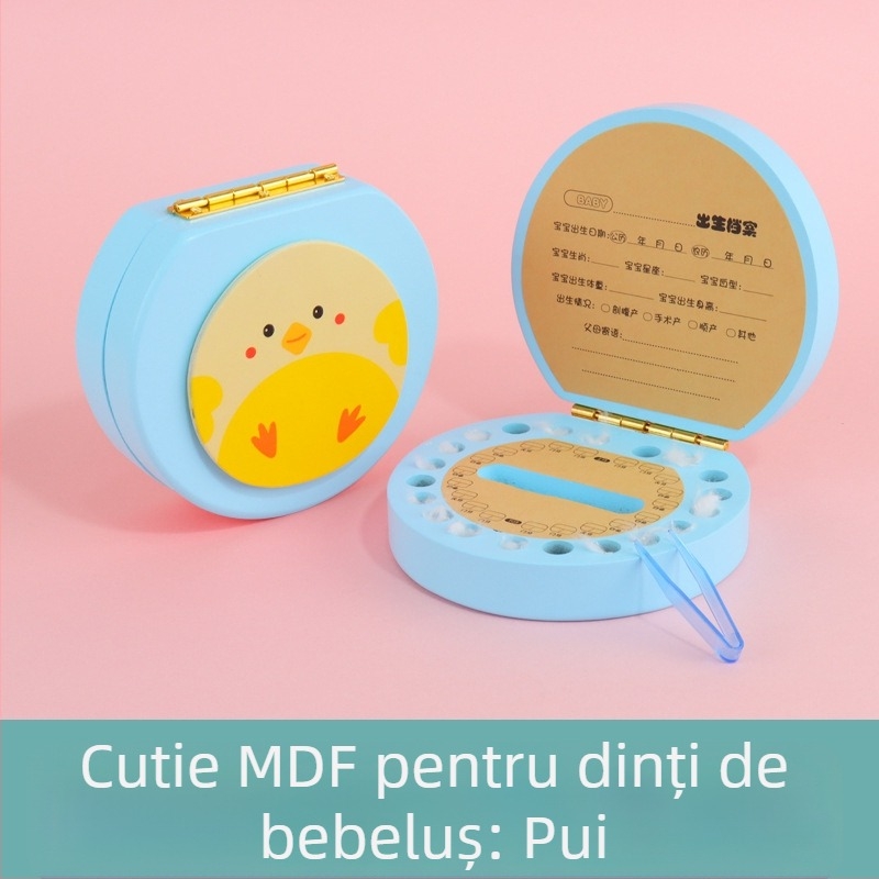 Cutie pentru dinții de lapte pentru copii — cutie din lemn pentru depozitarea primilor dinți