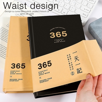 Jurnal-planificator de 365 de zile, hârtie kraft, 100–200 pagini, legătură cusută, stil nostalgic retro