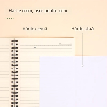  Caiet Deli cu copertă kraft, legătură spirală, 60 pagini, hârtie din pulpă de lemn 80 gsm, set de 4 bucăți