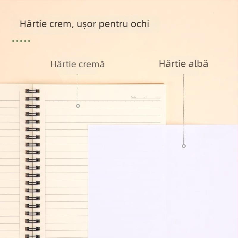  Caiet Deli cu copertă kraft, legătură spirală, 60 pagini, hârtie din pulpă de lemn 80 gsm, set de 4 bucăți