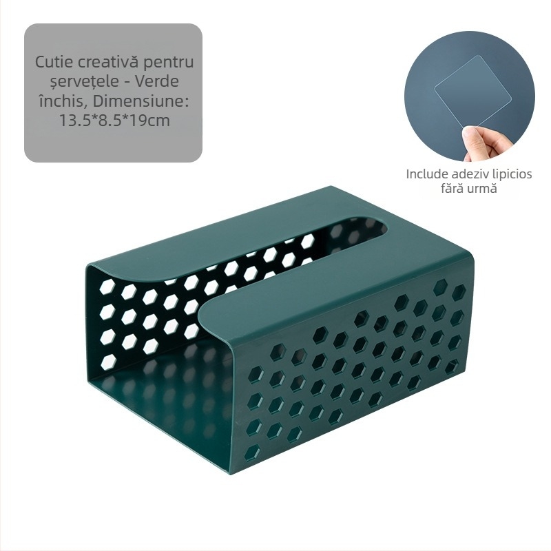 Cutie de șervețele din plastic, montată pe perete – multipurpose, design modern și simplu pentru baie și living