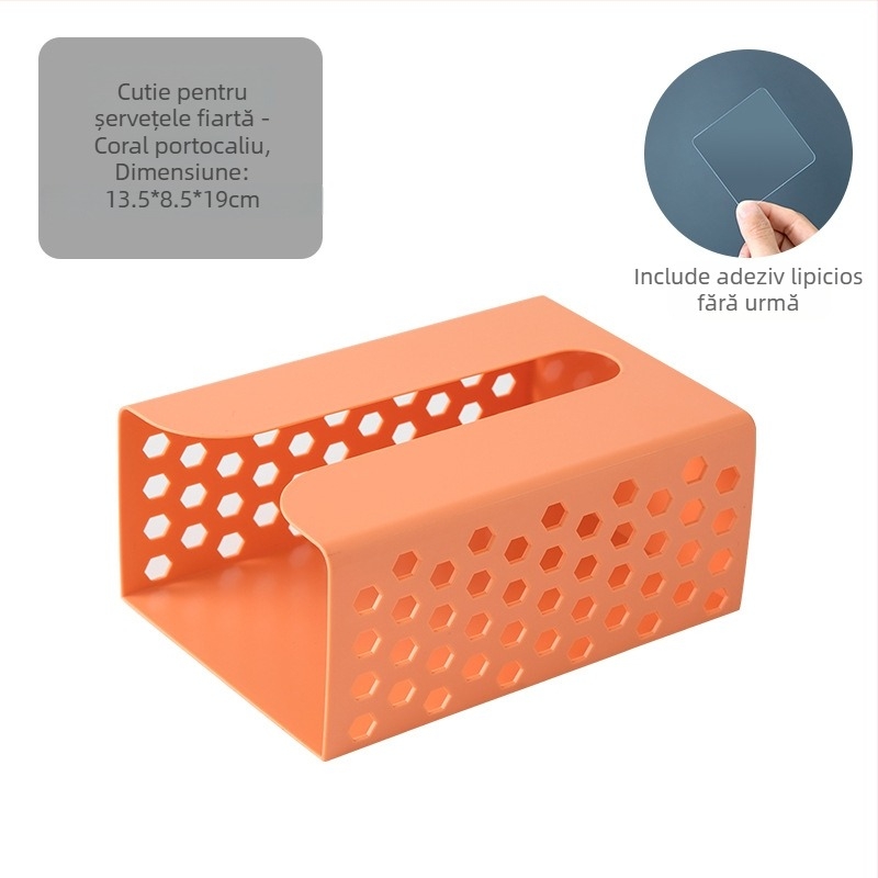 Cutie de șervețele din plastic, montată pe perete – multipurpose, design modern și simplu pentru baie și living