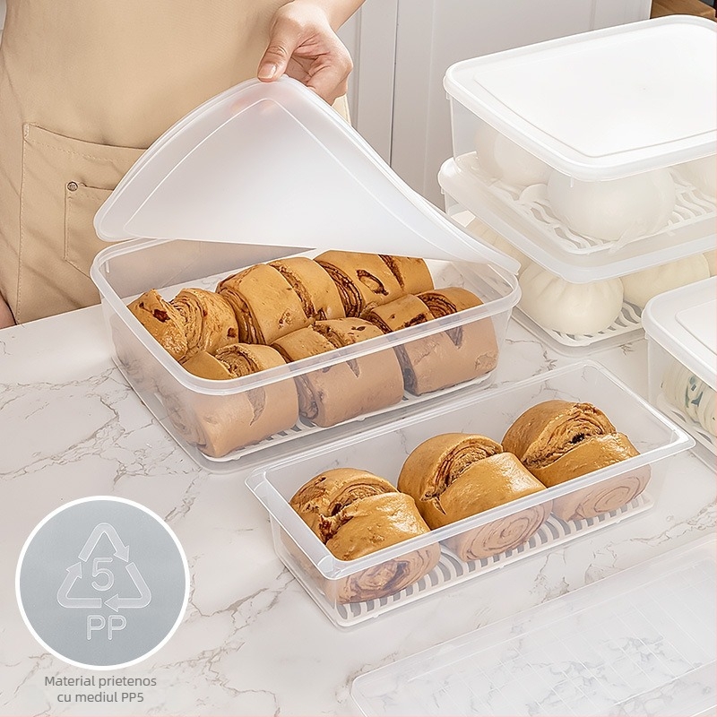 Cutie antibacteriană pentru depozitare lapte matern și chifle aburite – calitate alimentară, păstrează prospețimea, sigilare cu drenaj, PP/PE