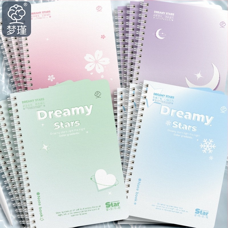 Caiet gradient cu spiral Mengjin, seria Gradient, 60 foi, 58 pagini de text, hârtie 80 g/m²