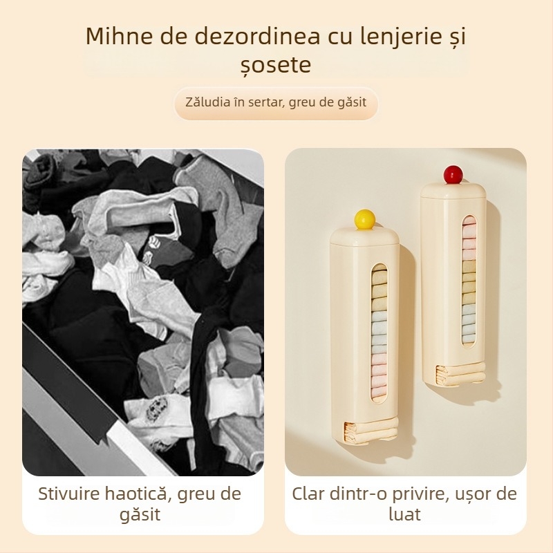 Cutie de depozitare pentru lenjerie, montată pe perete, detașabilă, montaj fără găuri, cu capac, din plastic PP