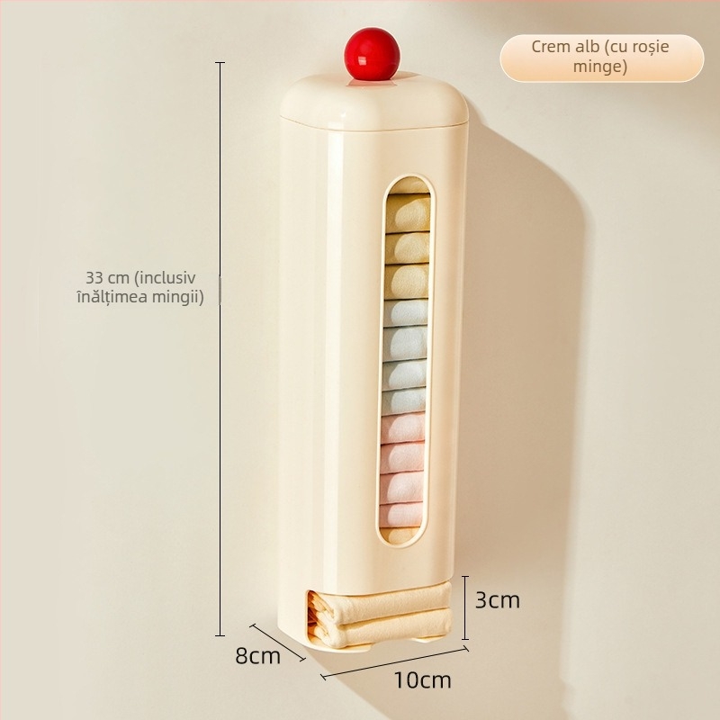 Cutie de depozitare pentru lenjerie, montată pe perete, detașabilă, montaj fără găuri, cu capac, din plastic PP