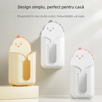 Cutie montată pe perete pentru șervete de hârtie, corp din plastic, potrivită pentru șervete de hârtie detașabile, pentru baie și sufragerie, stil modern simplu