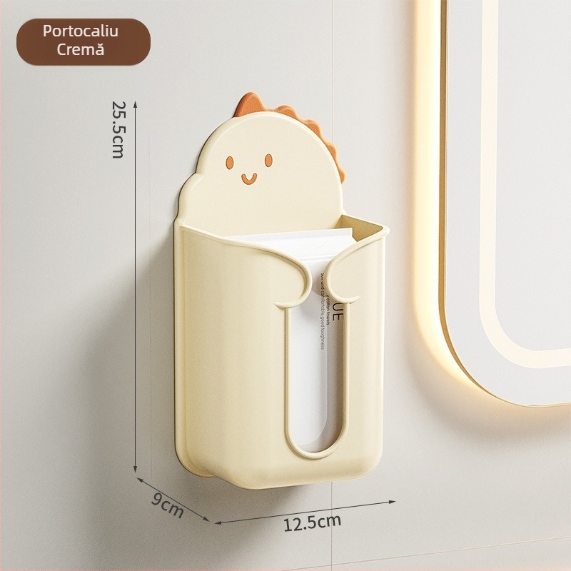 Cutie montată pe perete pentru șervete de hârtie, corp din plastic, potrivită pentru șervete de hârtie detașabile, pentru baie și sufragerie, stil modern simplu