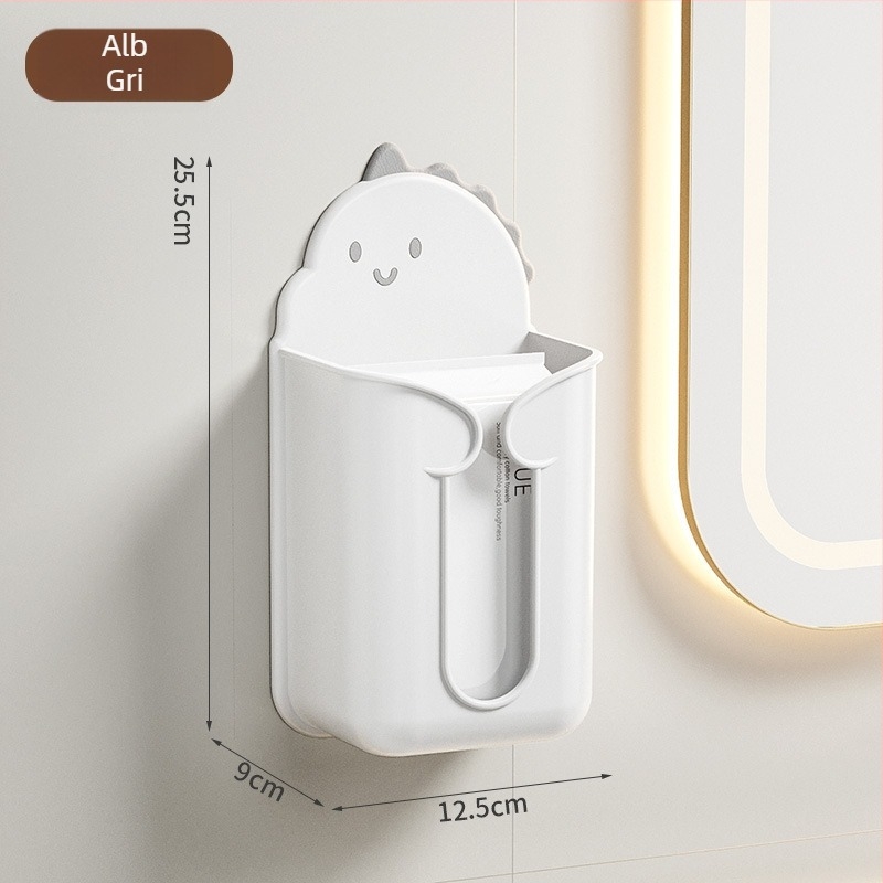Cutie montată pe perete pentru șervete de hârtie, corp din plastic, potrivită pentru șervete de hârtie detașabile, pentru baie și sufragerie, stil modern simplu