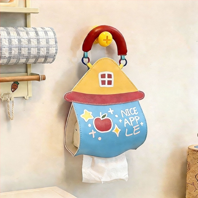 Cutie montată pe perete pentru șervețele de hârtie — piele, impermeabilă, multifuncțională, instalare încastrată; potrivită pentru mașină, cameră de zi și baie.