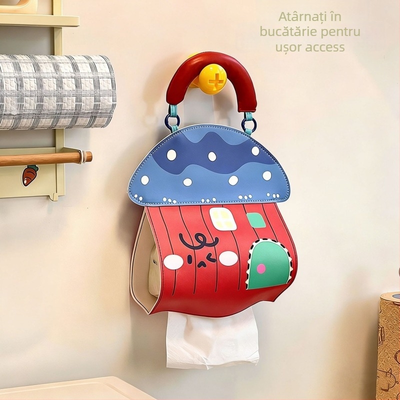 Cutie montată pe perete pentru șervețele de hârtie — piele, impermeabilă, multifuncțională, instalare încastrată; potrivită pentru mașină, cameră de zi și baie.