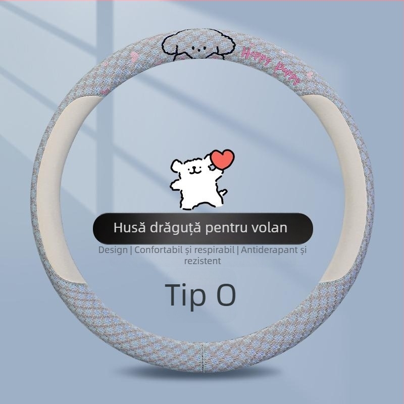 Kaiade Pernuțe pentru curea de siguranță din bumbac și in, cu design cu cățeluș desen animat, confort pe tot anul