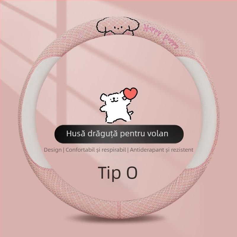 Kaiade Pernuțe pentru curea de siguranță din bumbac și in, cu design cu cățeluș desen animat, confort pe tot anul