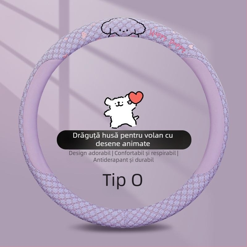 Kaiade Pernuțe pentru curea de siguranță din bumbac și in, cu design cu cățeluș desen animat, confort pe tot anul